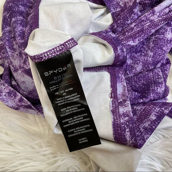 NEW SPYDER SWIM purple rush guard long sleeves UPF30+ multicam XXL - Picture 8 of 15